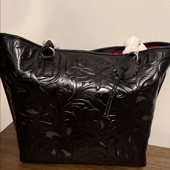 Patricia Nash Black Embossed Tote